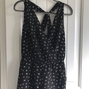LOFT black cross cross back romper